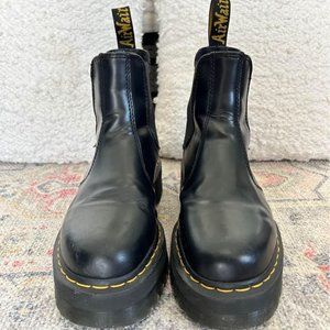 Doc Martens Smooth Leather Black Platform Chelsea Boots